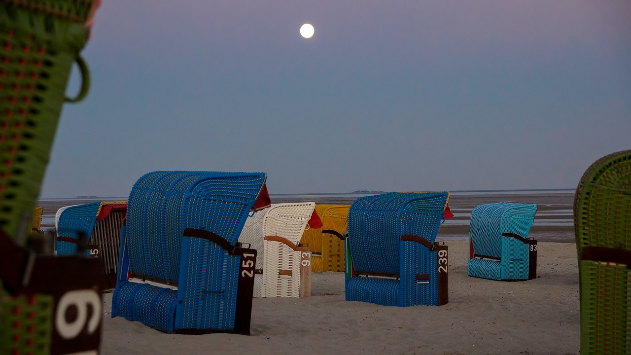 beach night beach chair free photo