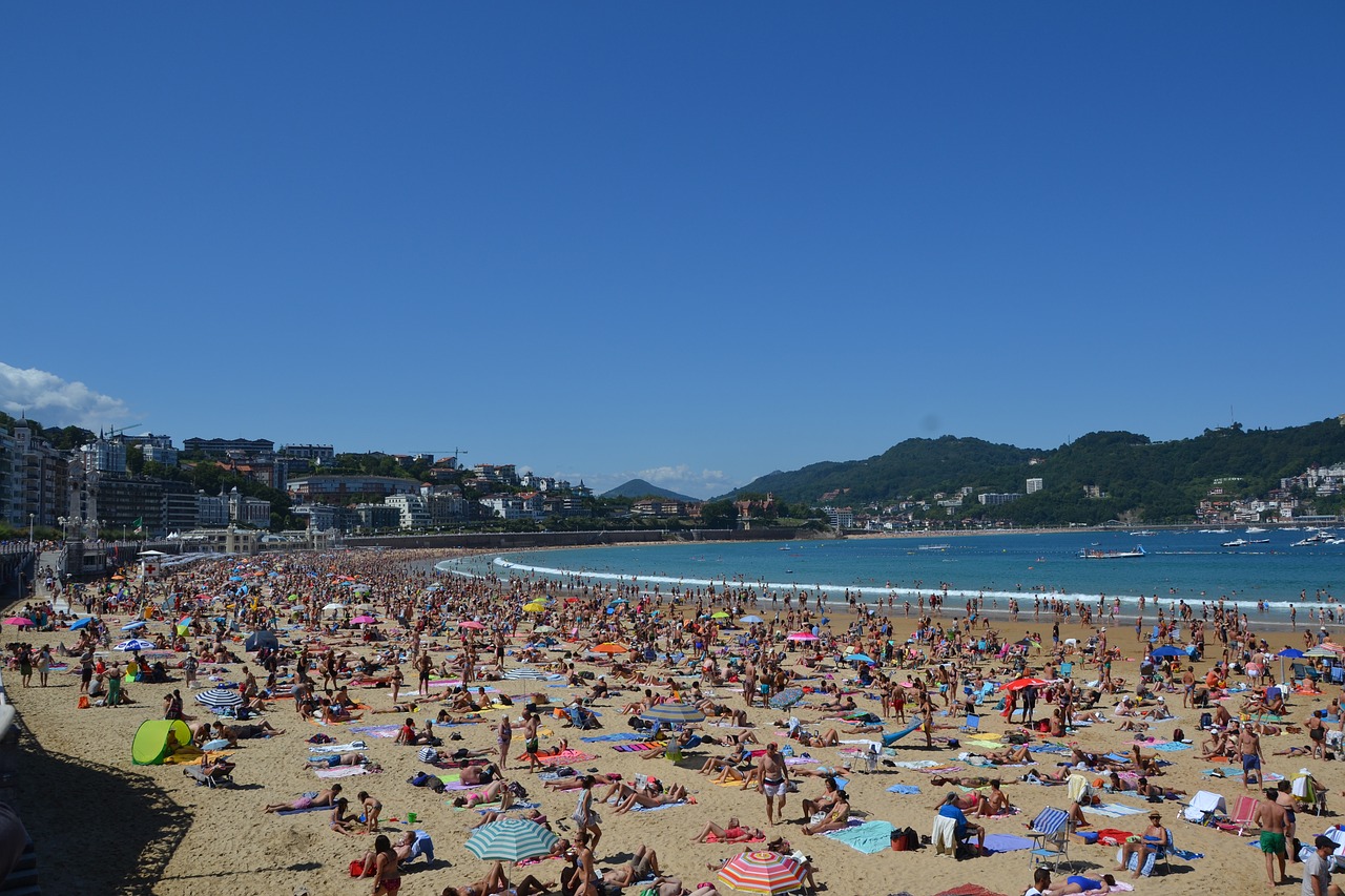 beach people crowd free photo