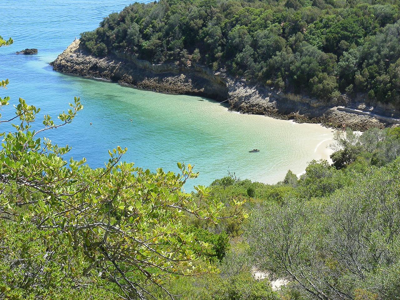 beach mountain sea free photo