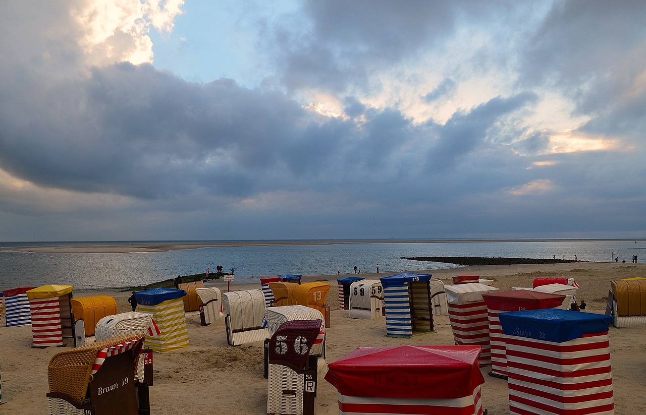 beach borkum twilight free photo