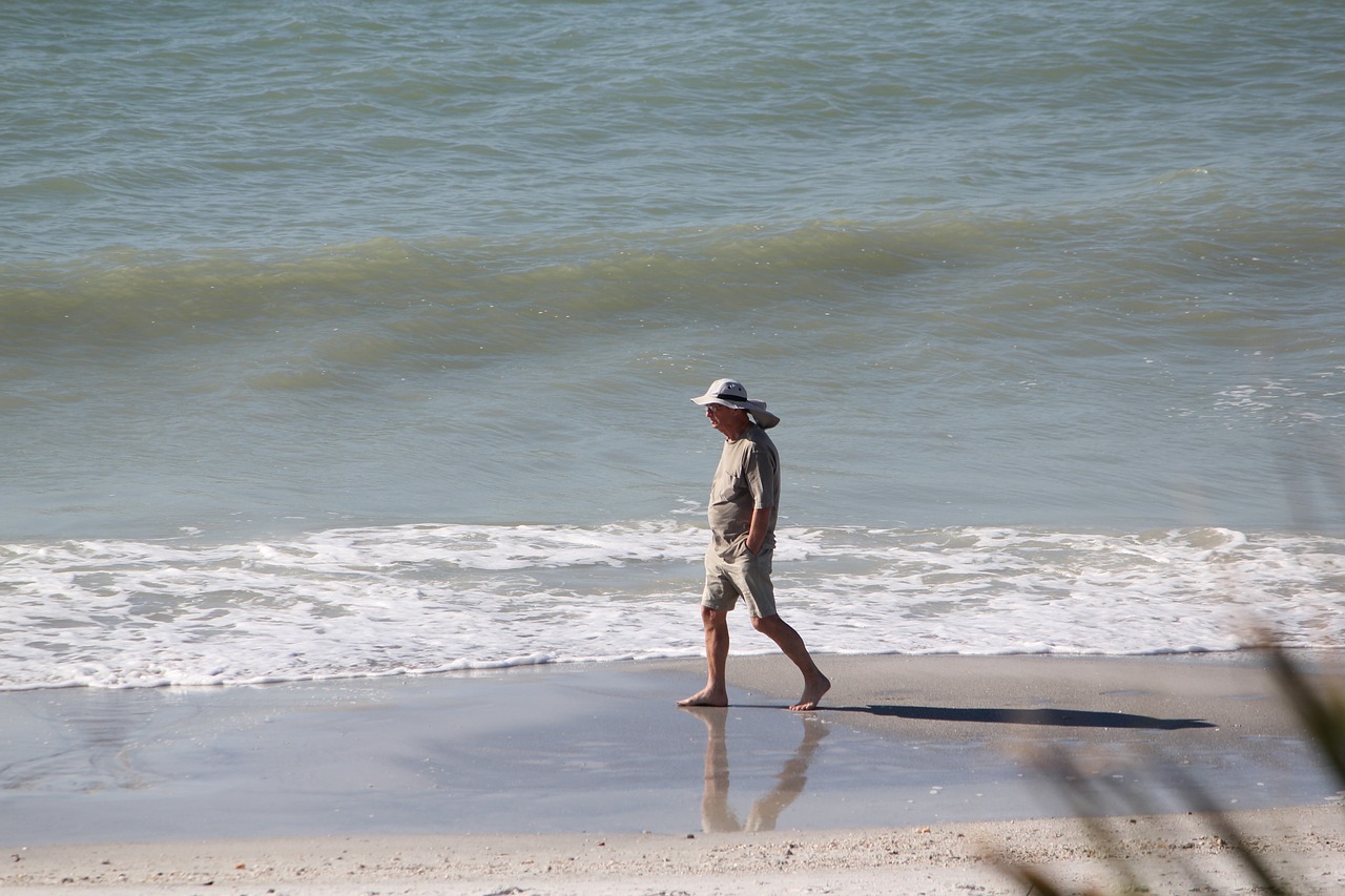 beach person alone free photo