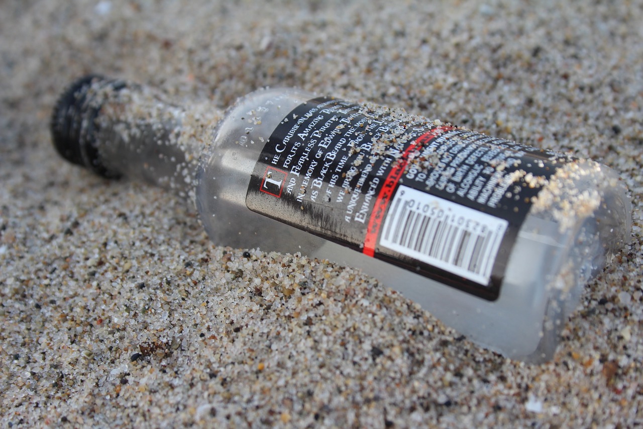 beach bottle sand free photo