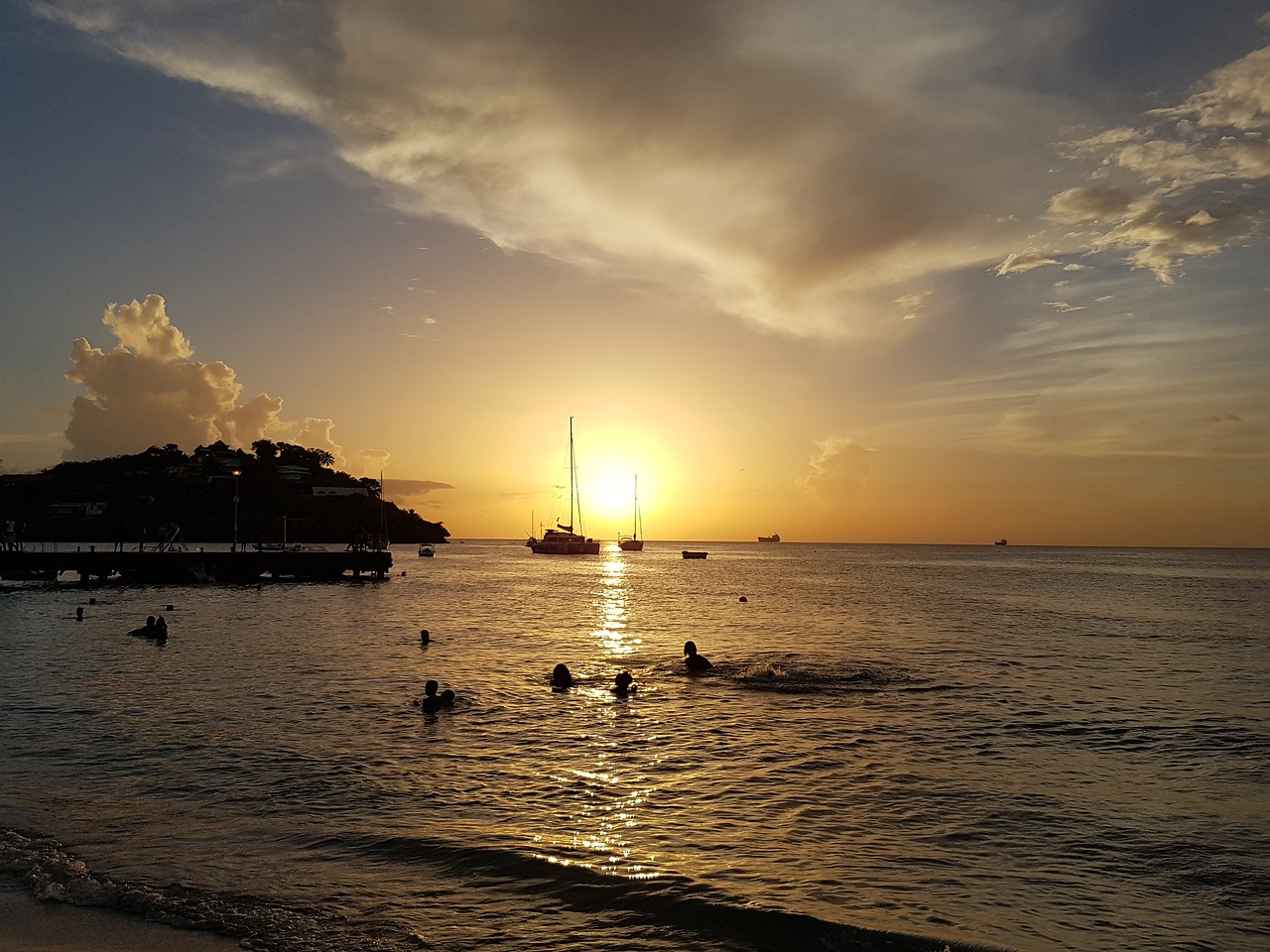 beach sunset sand free photo