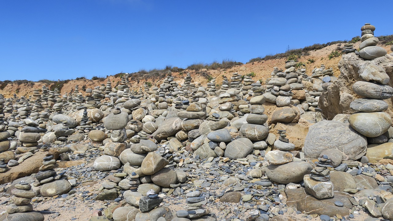 beach stones milfontes free photo