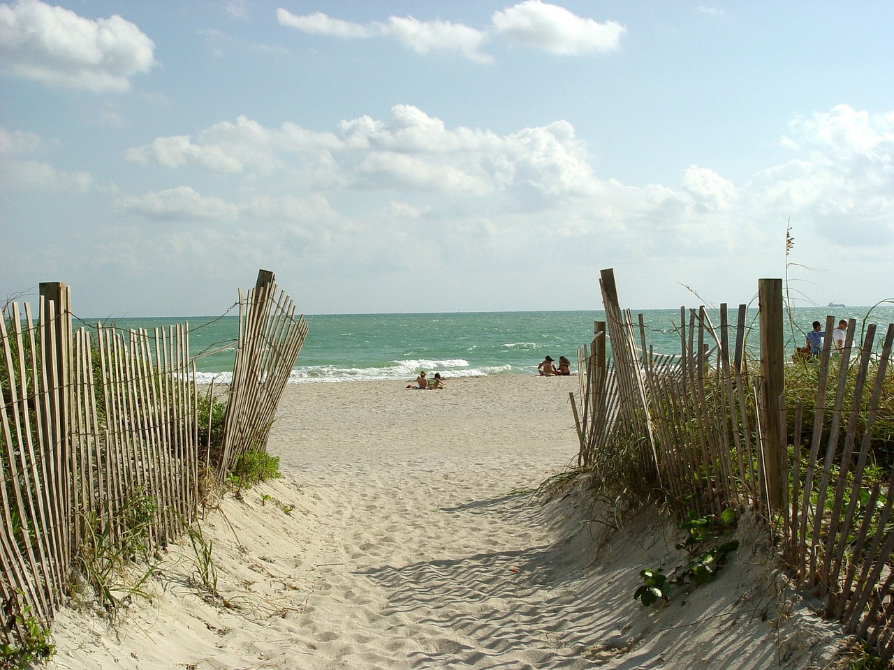 beach path picket fence free photo