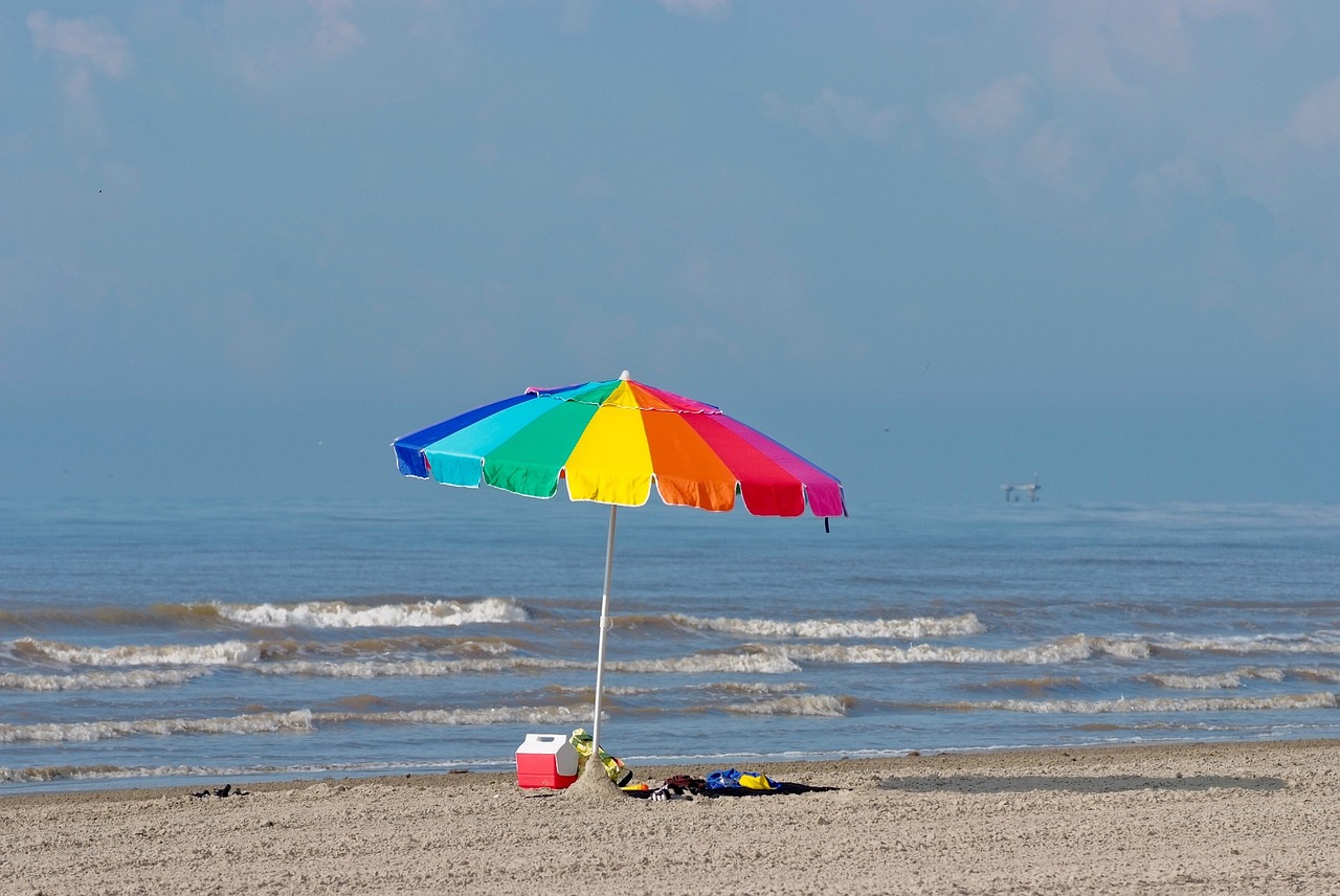 beach sand umbrella free photo