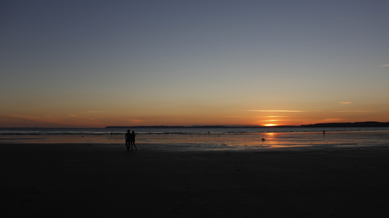 beach sunset sand free photo