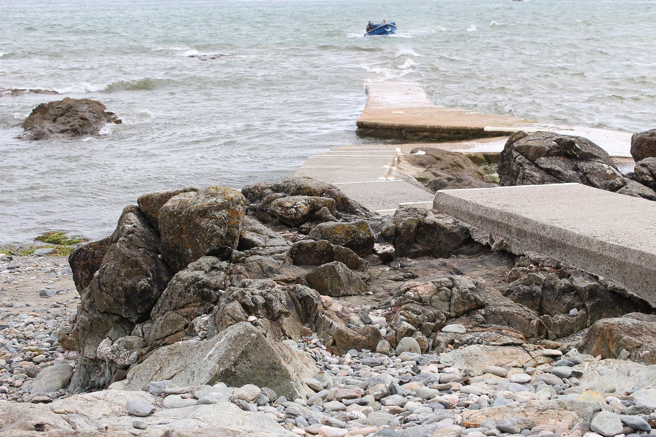 beach sea rocks free photo