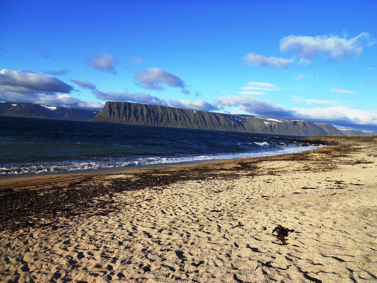 beach mountains sea free photo