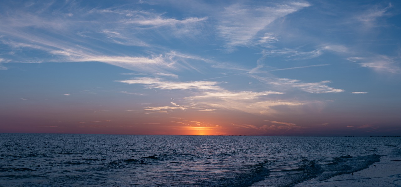 beach clouds horizon free photo