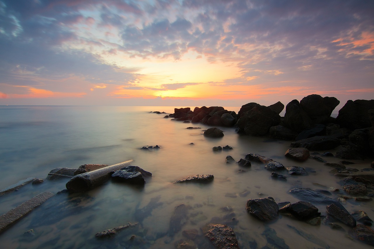 beach coast dawn free photo