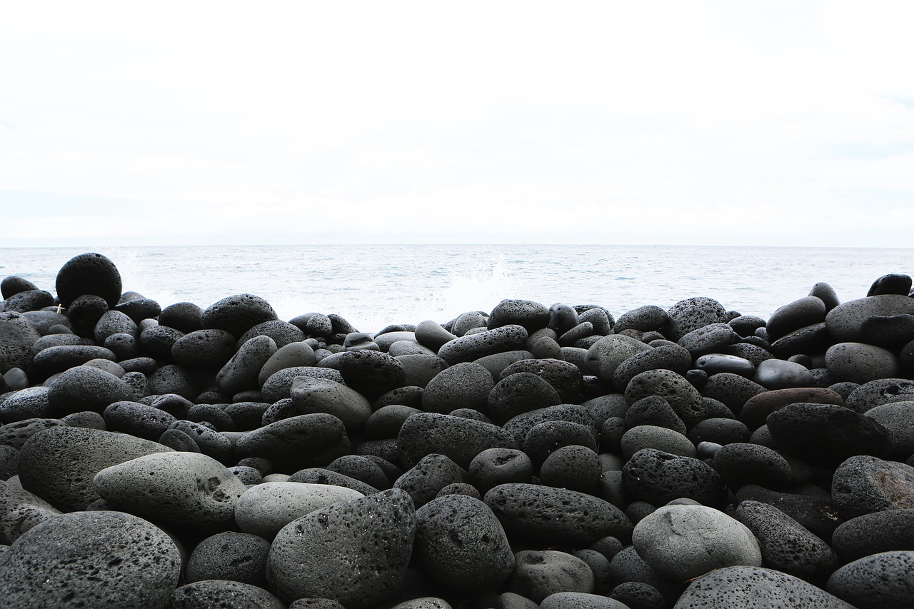 beach ocean rocks free photo