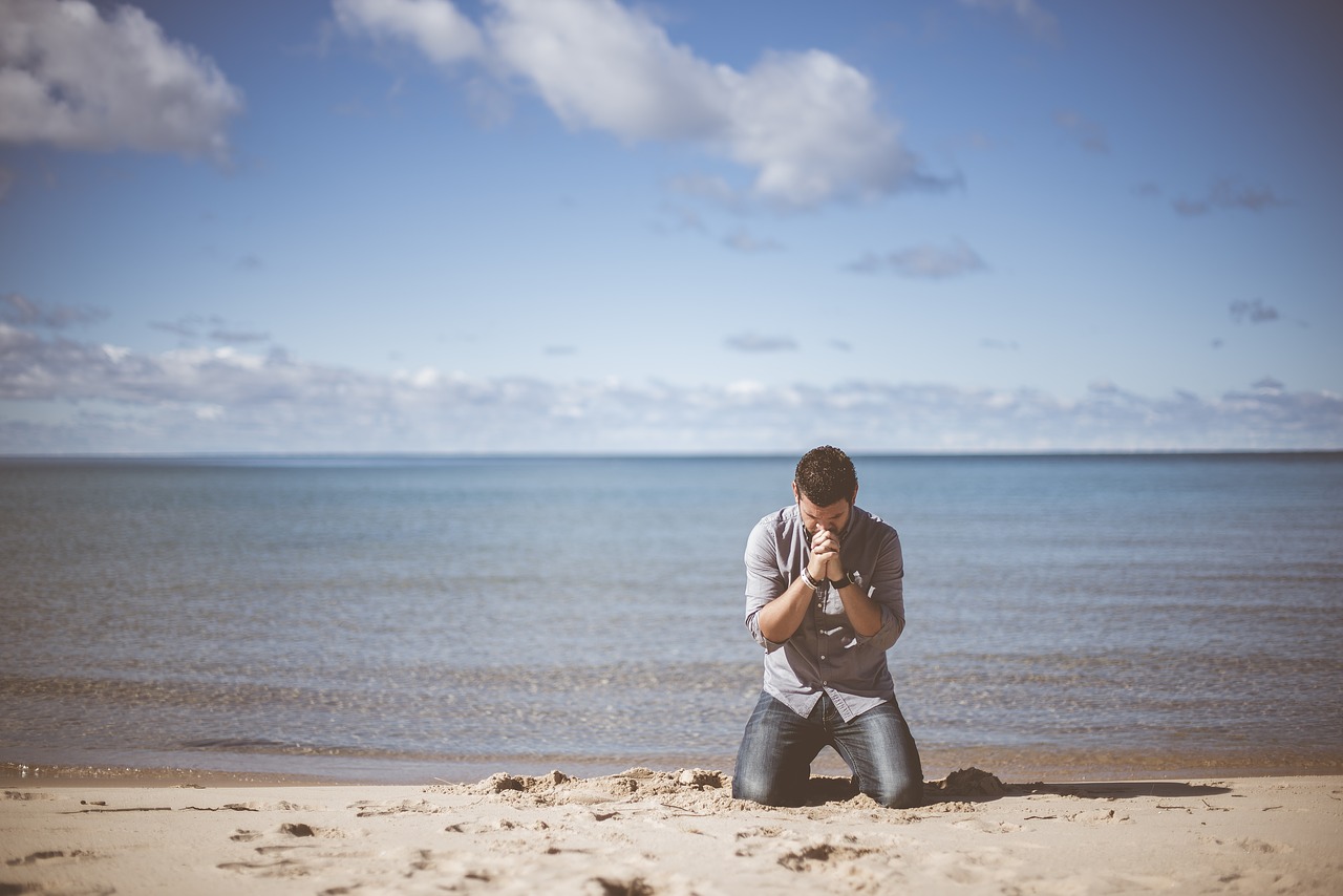 beach idyllic man free photo