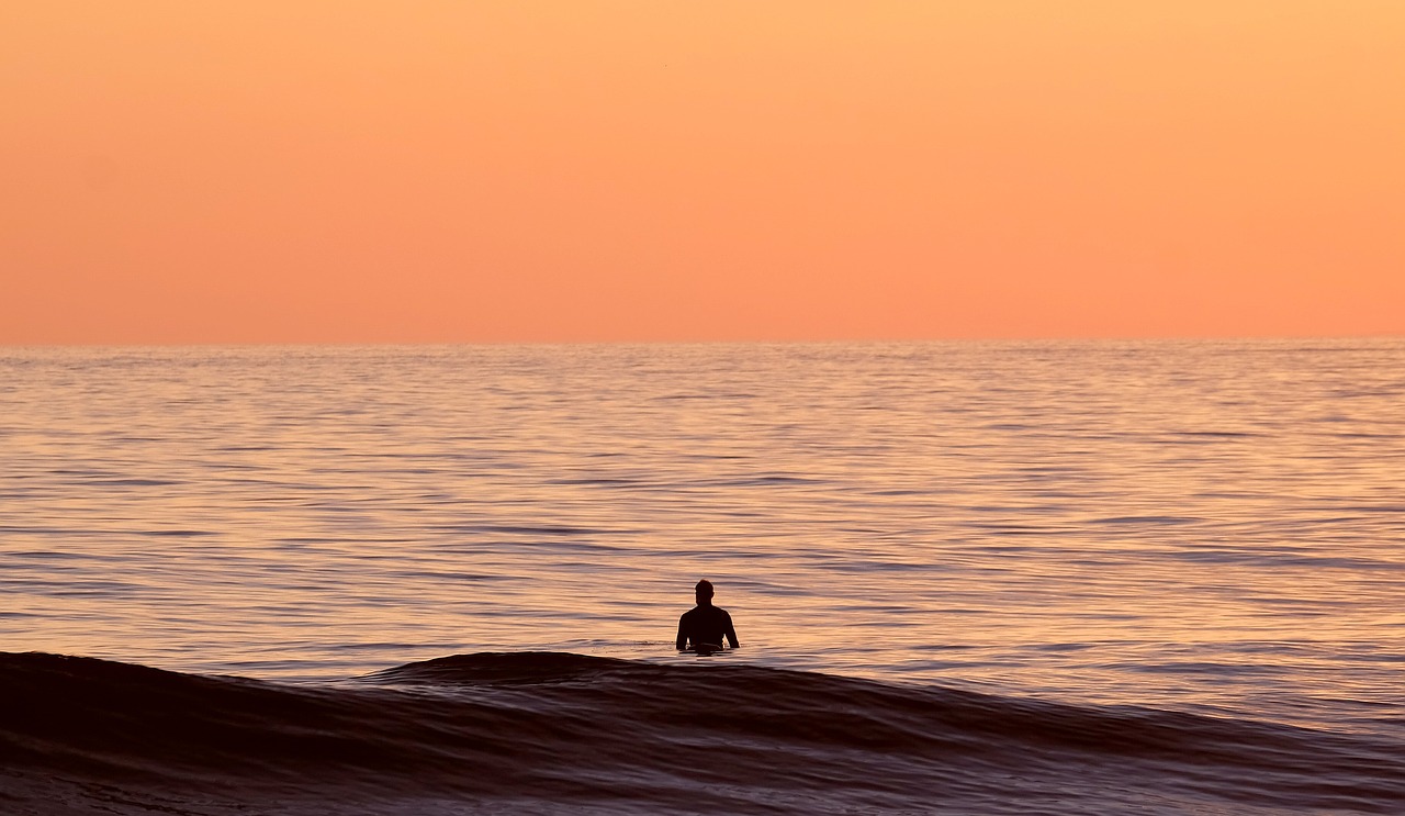 beach dusk horizon free photo