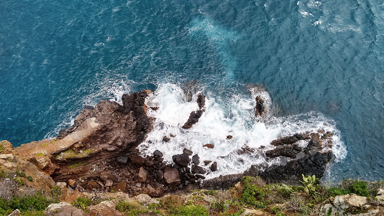 beach foam high angle shot free photo