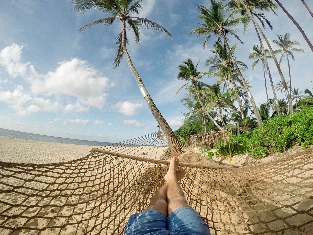 beach blue sky clouds free photo