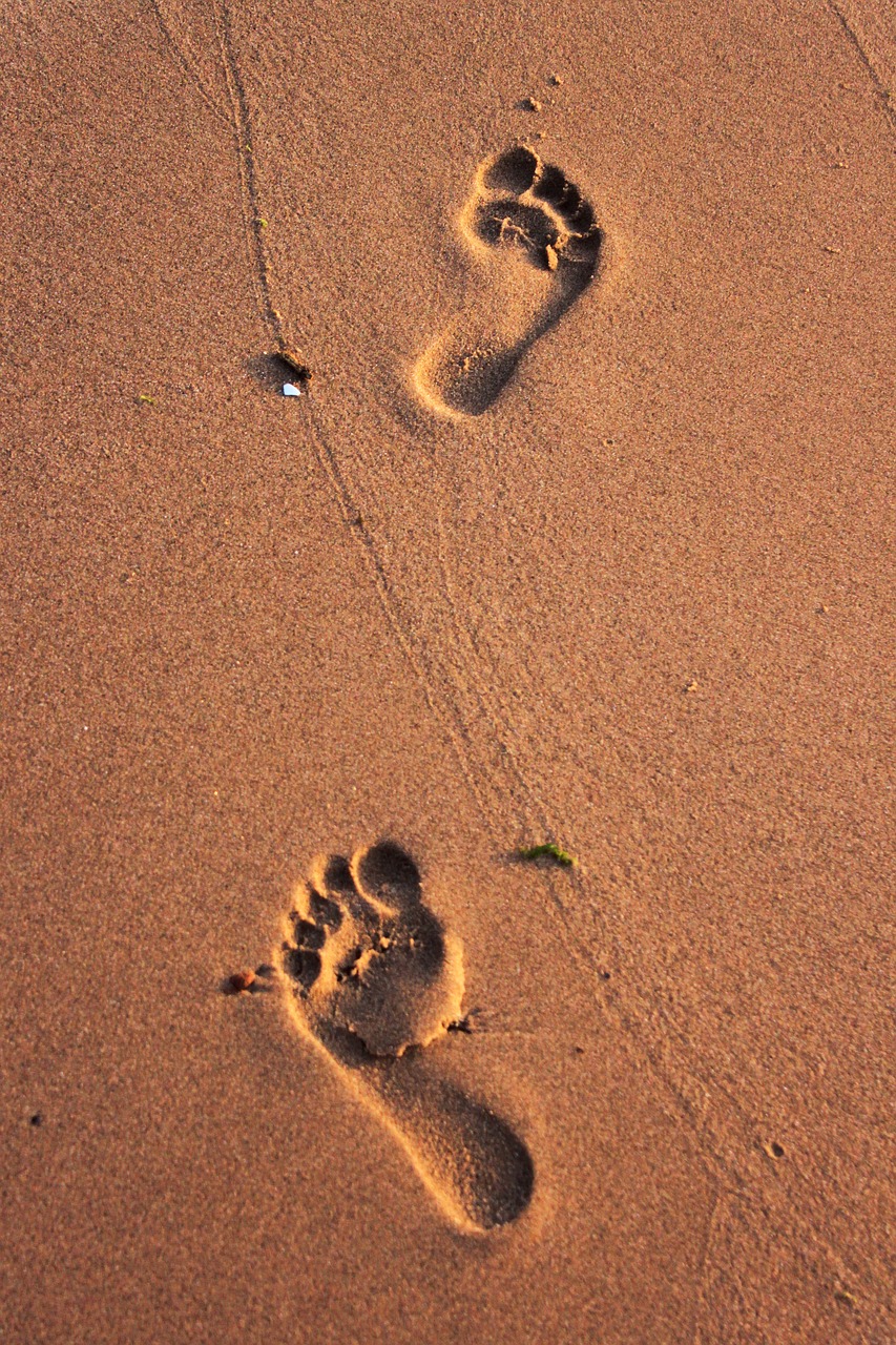 beach iz footprint free photo
