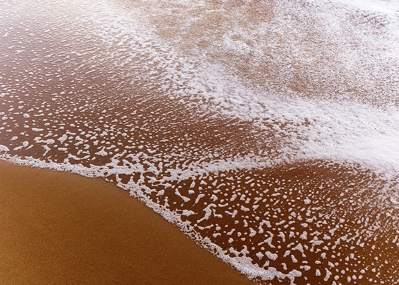 beach wave sand free photo