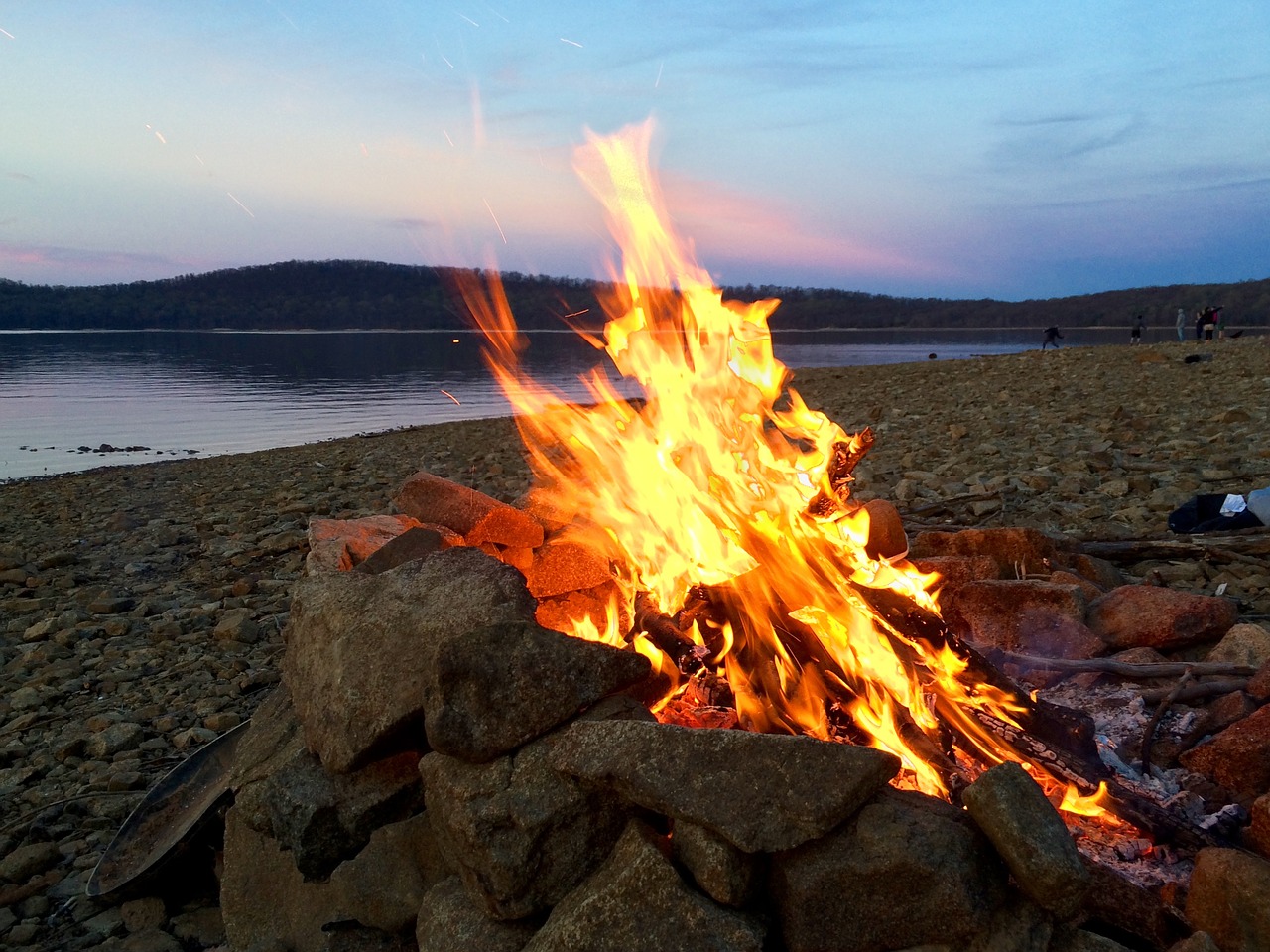 beach bonfire campfire free photo