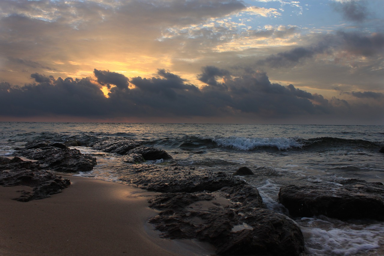 beach sunset marine free photo