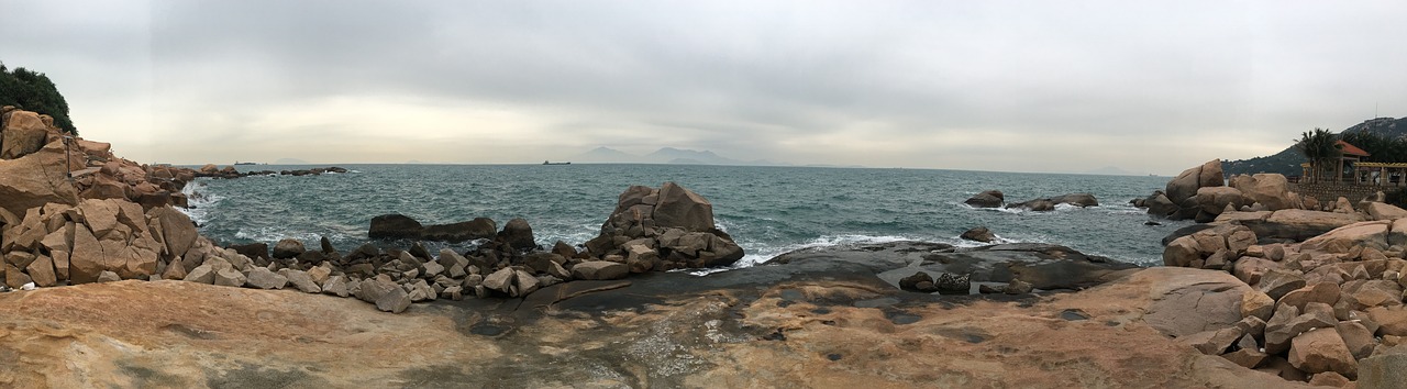 beach reef panorama free photo