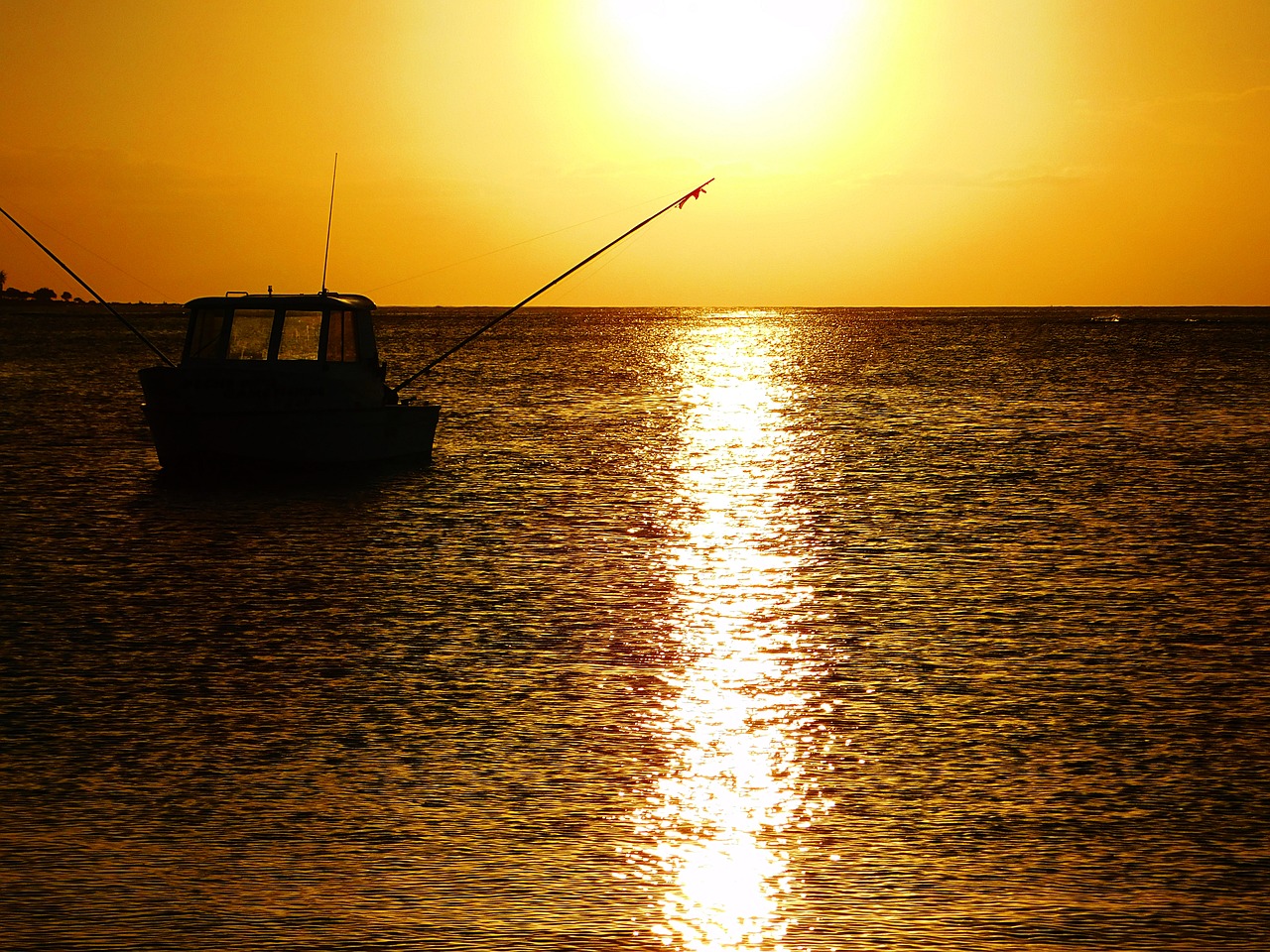 beach sunset boat free photo