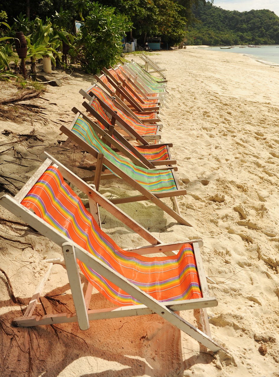 beach chairs sand free photo