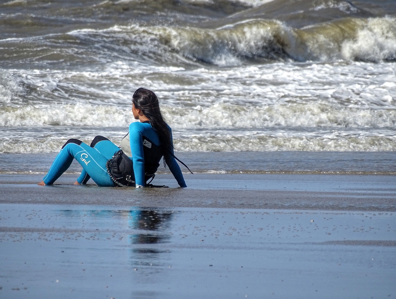beach woman sea free photo