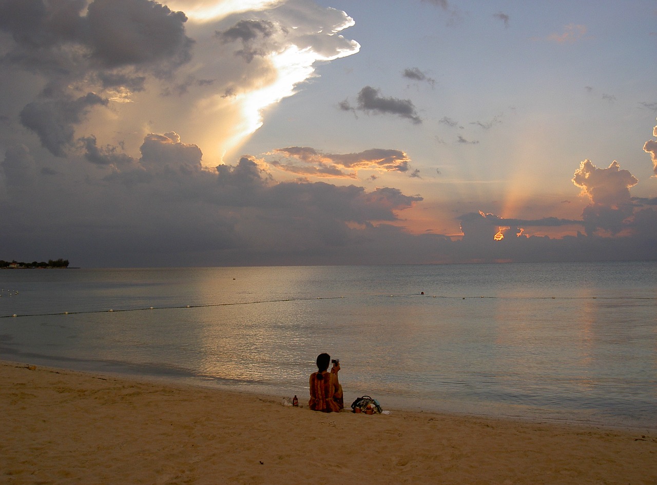 beach sit holiday free photo