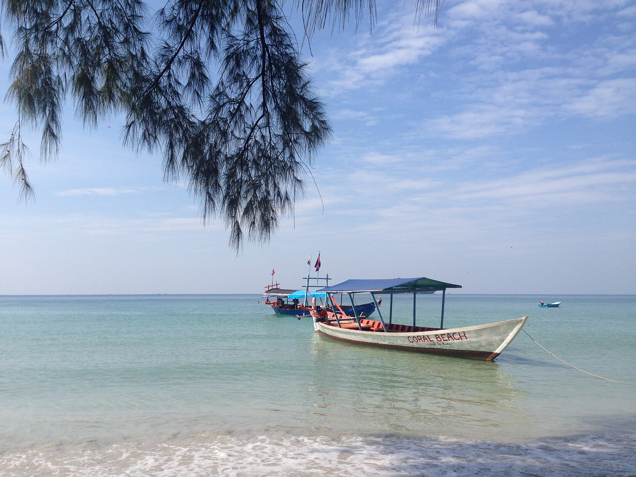 beach cambodia thai boat free photo