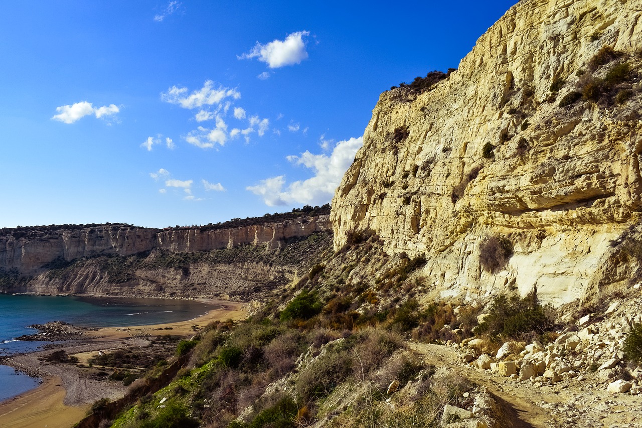 beach cliffs sea free photo