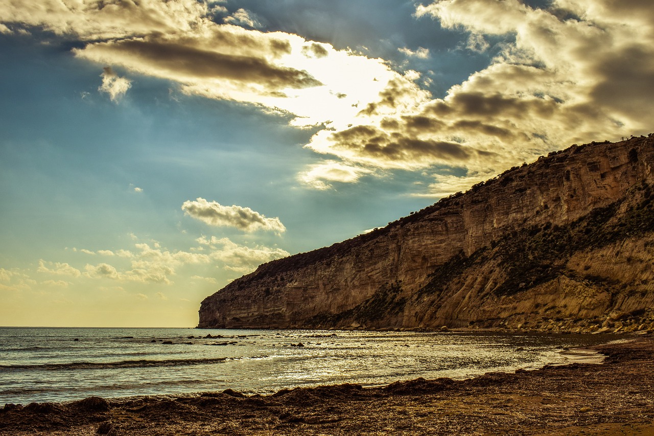 beach cliffs landscape free photo