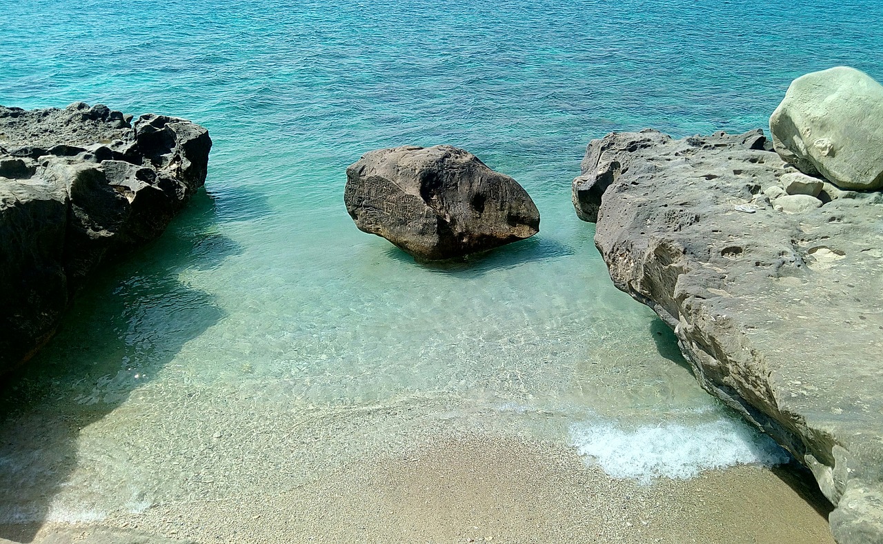 beach rock sea free photo