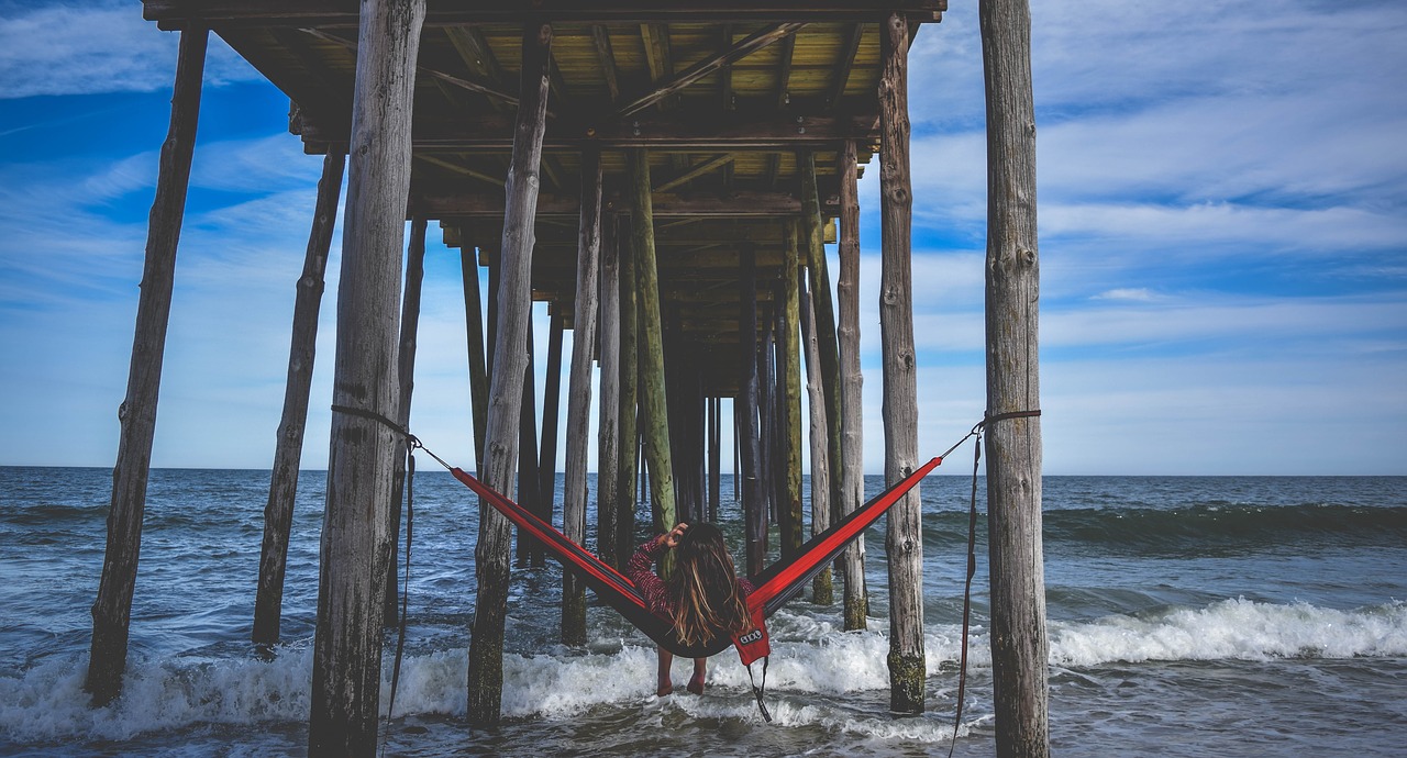 beach girl hammock free photo