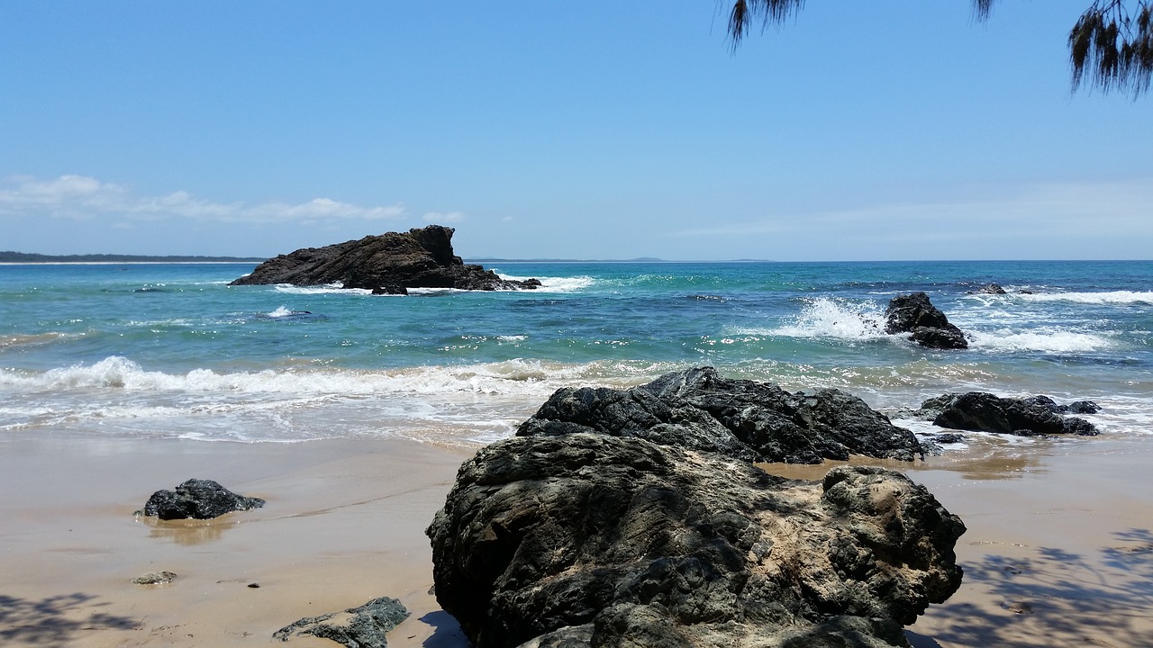 beach rock rugged free photo