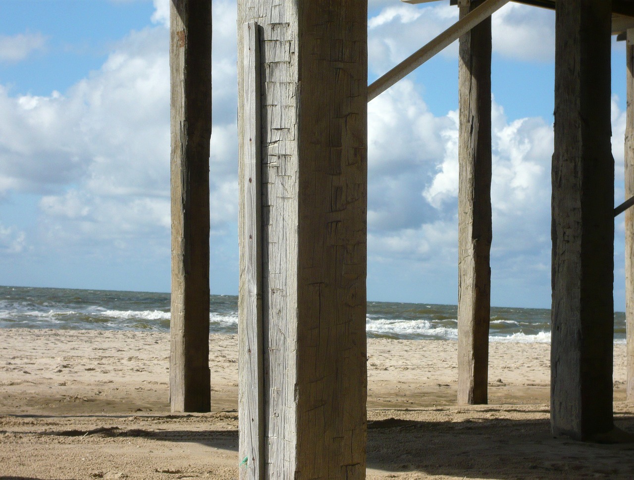 beach post light free photo