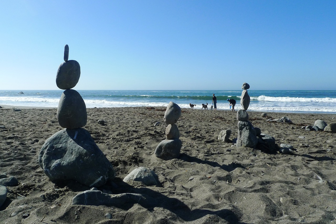beach stones sea free photo