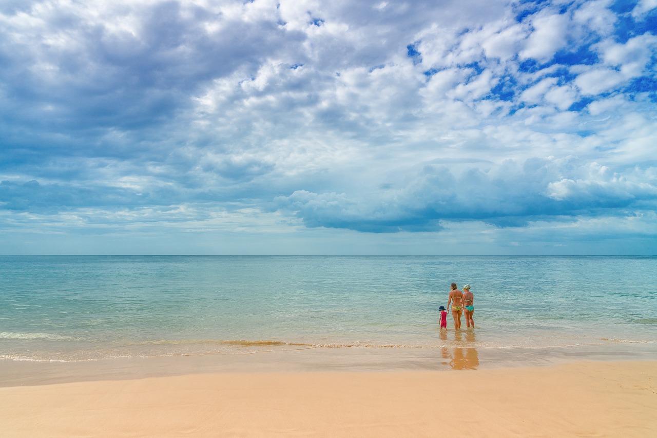 beach family female free photo