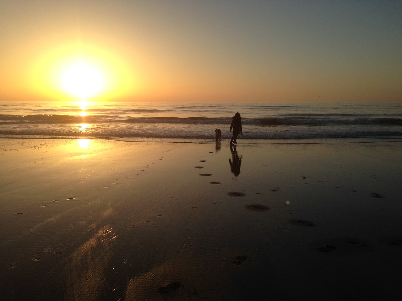 beach sand sunset free photo