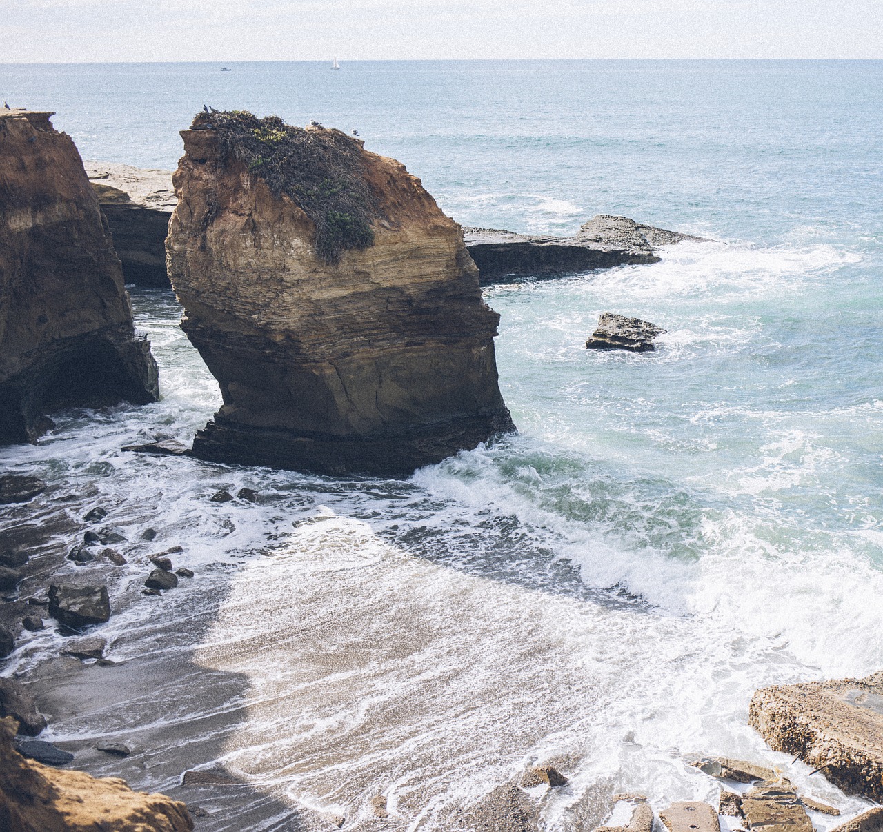 beach cliff coastal free photo