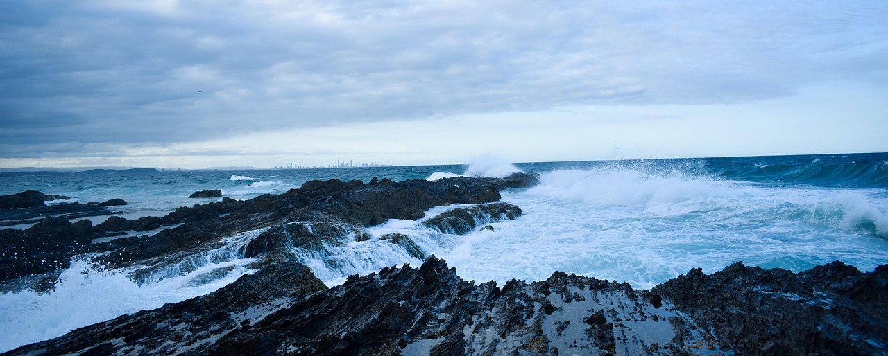 beach rocks waves free photo