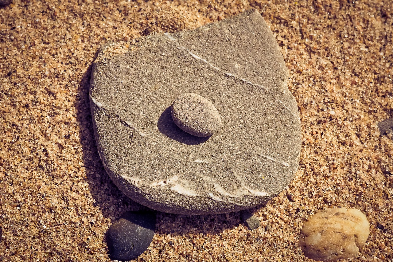 beach stone sand free photo