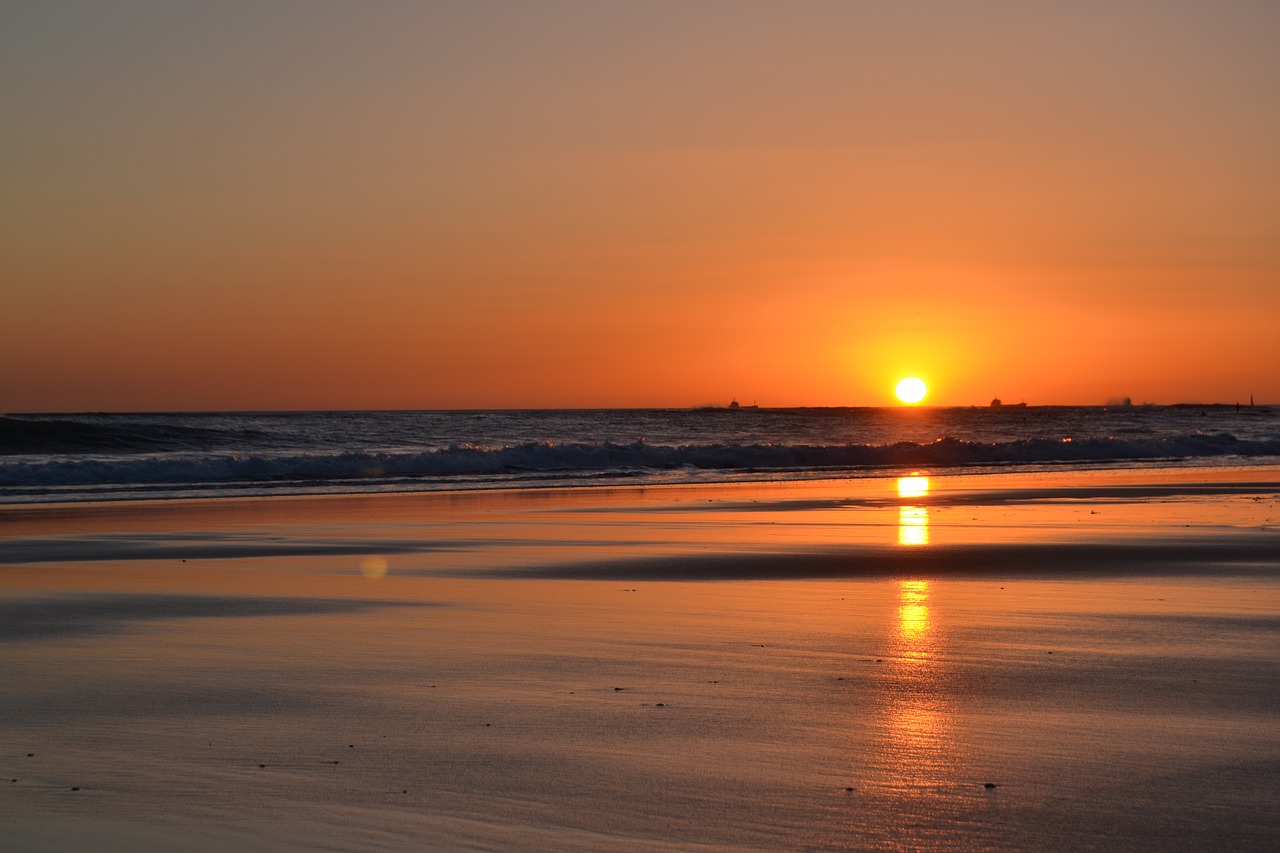 beach sunset ocean free photo