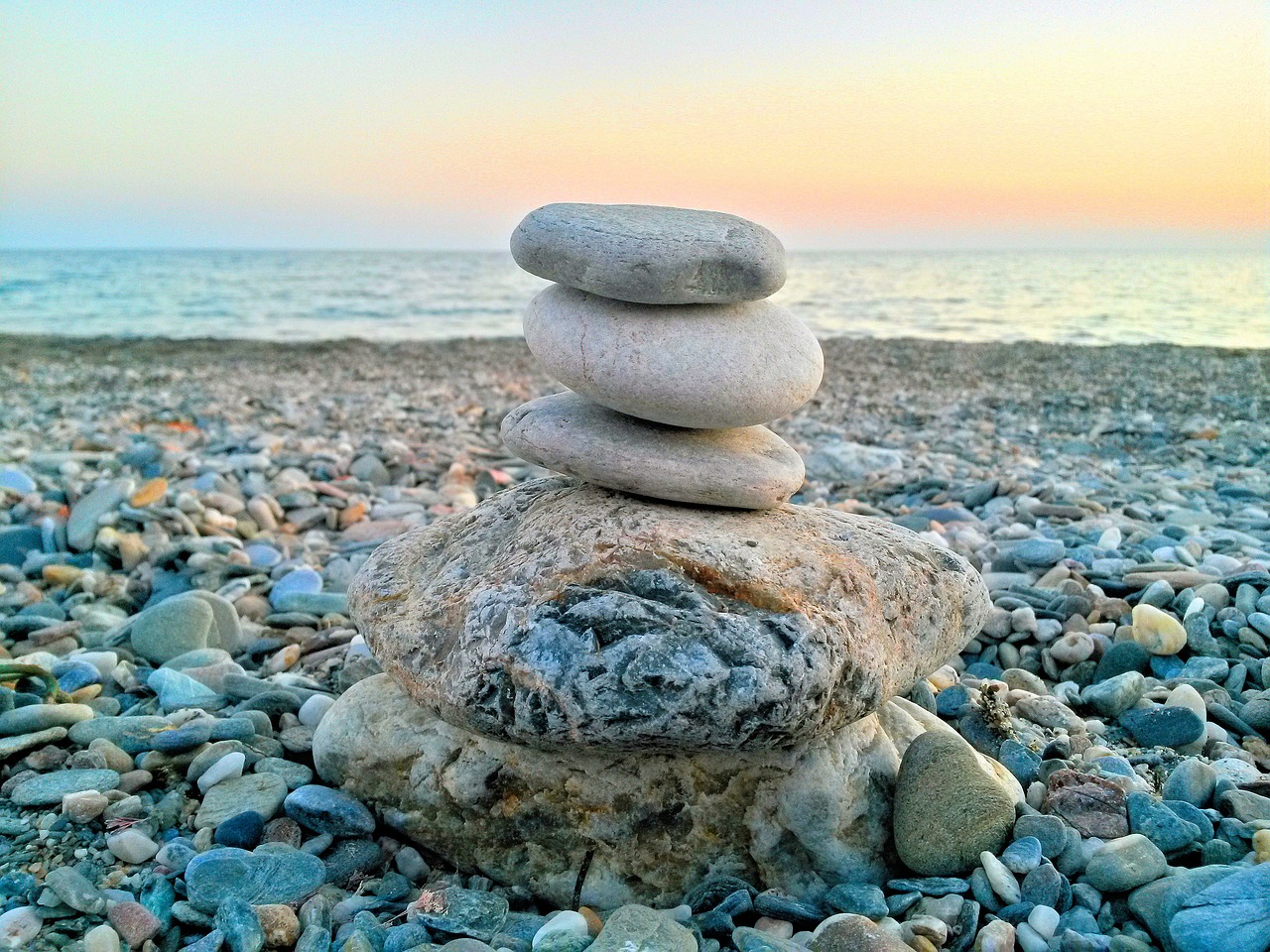 beach balance stones zen free photo