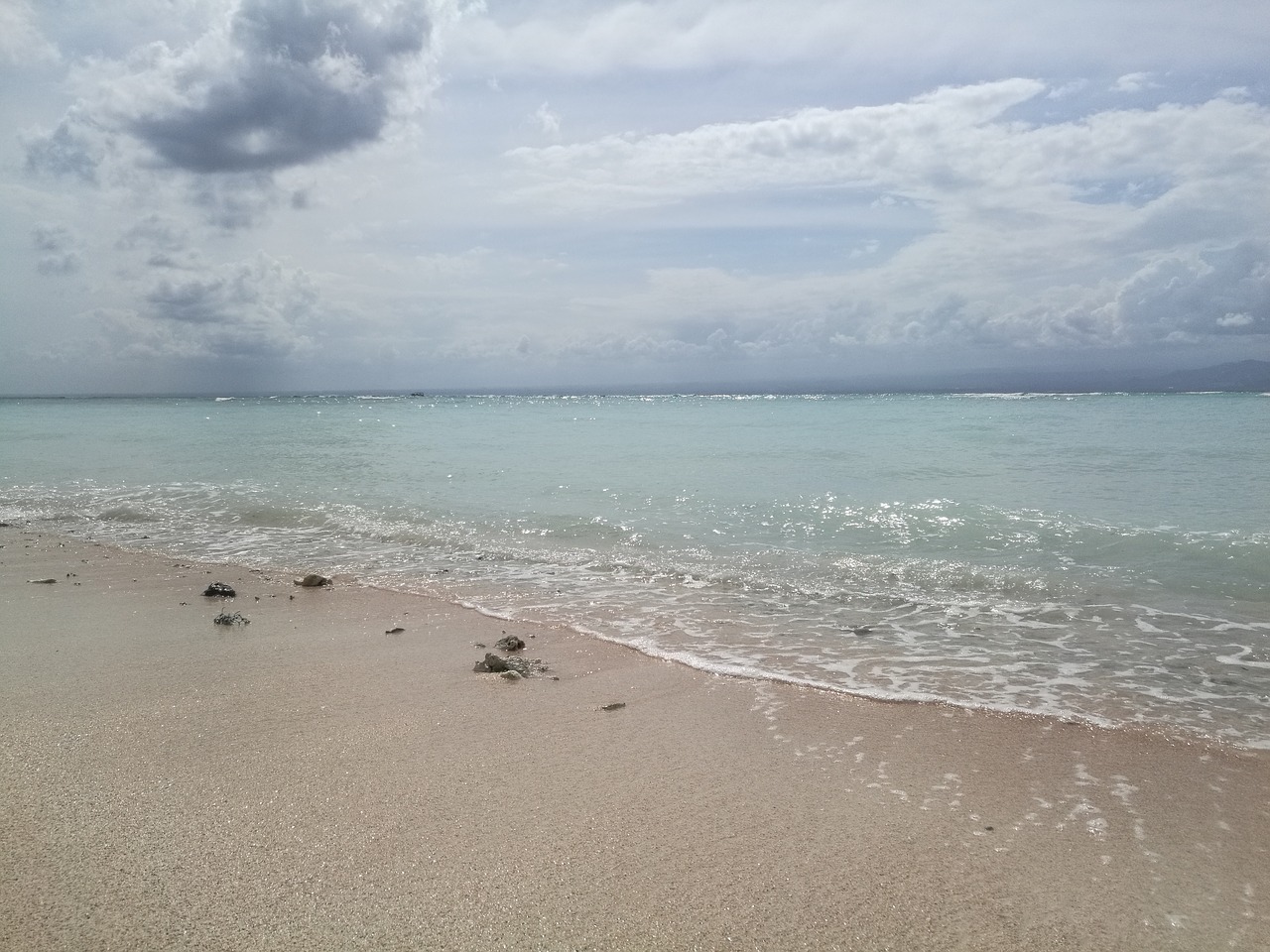 beach blue sky white cloud free photo