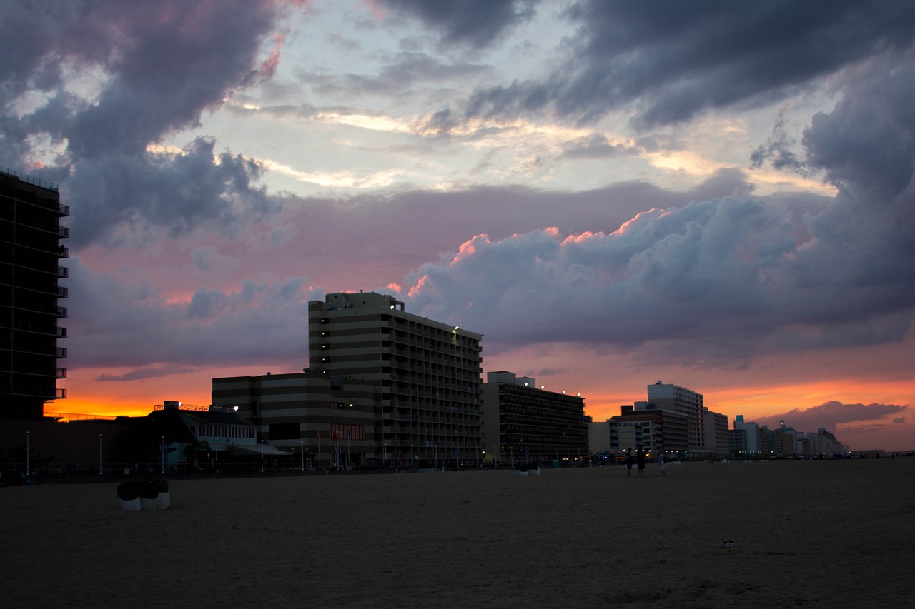 beach hotel clouds free photo