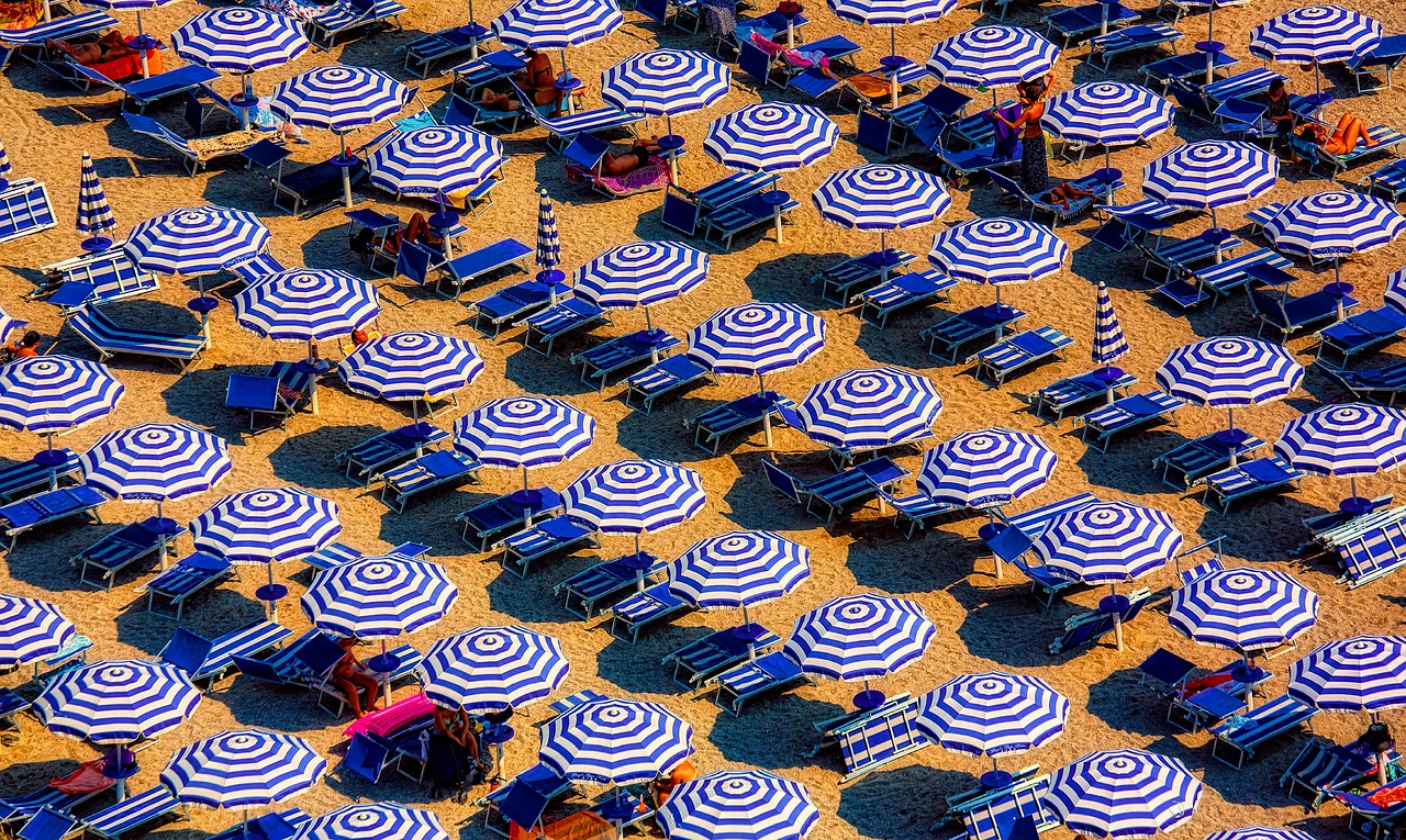 beach sand umbrellas free photo