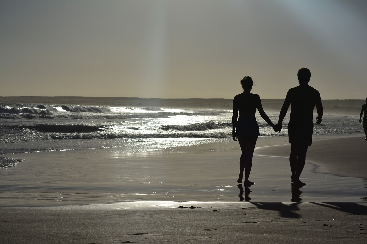 beach sunset romantic free photo