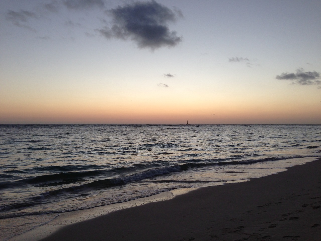 beach sunset twilight free photo