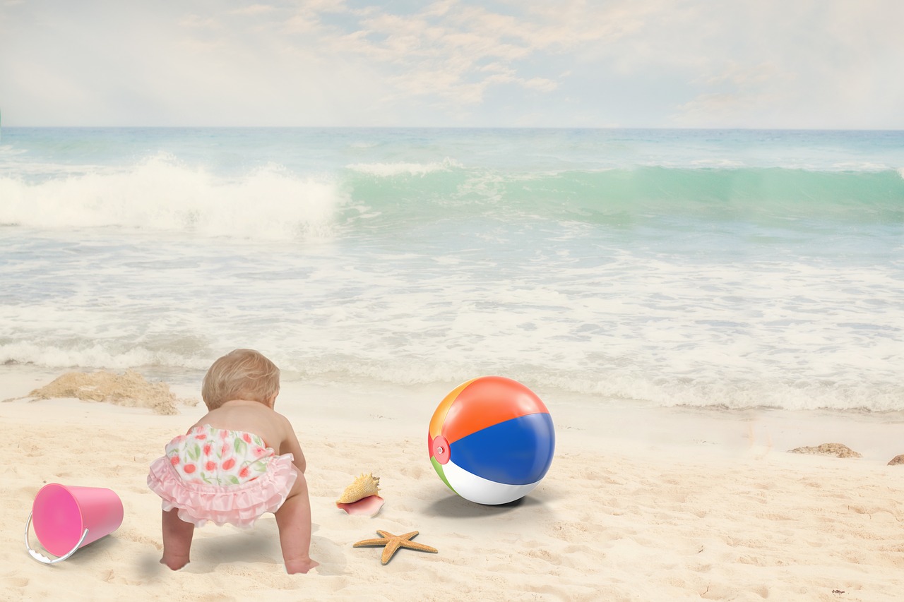 beach baby child free photo